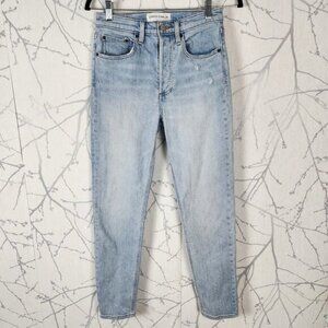 Denim Forum Wash Stretch Denim Button Fly Yoko High Rise Slim Jeans